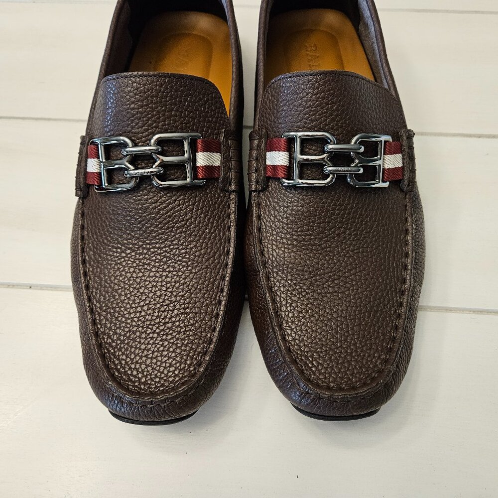 Bally Parsal Coffee Brown Leather Drivers - Size 10.5 US/43.5 EUR
